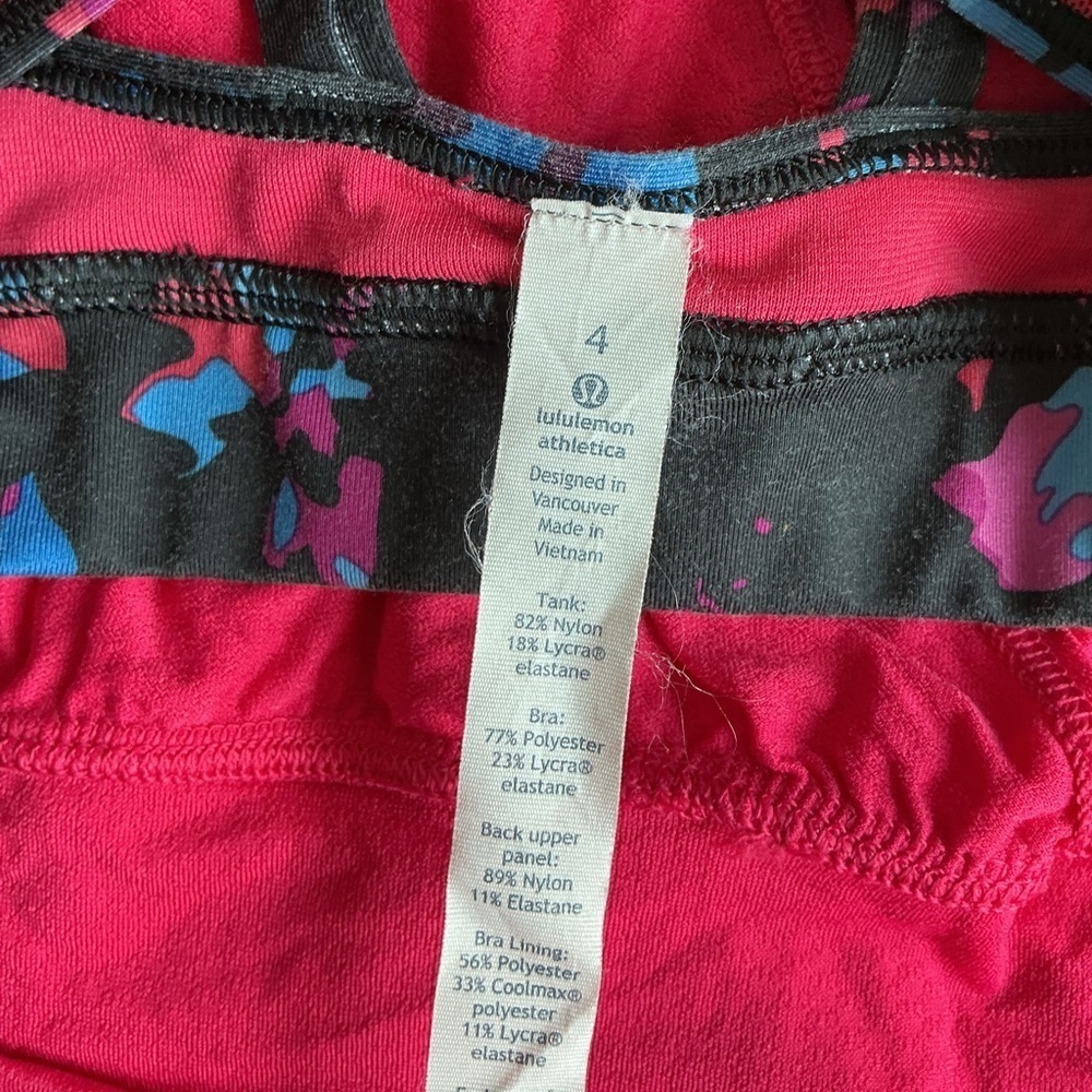 Lululemon Athletica Red and Black Patterned Tank Sz 4 - Picture 12 of 12